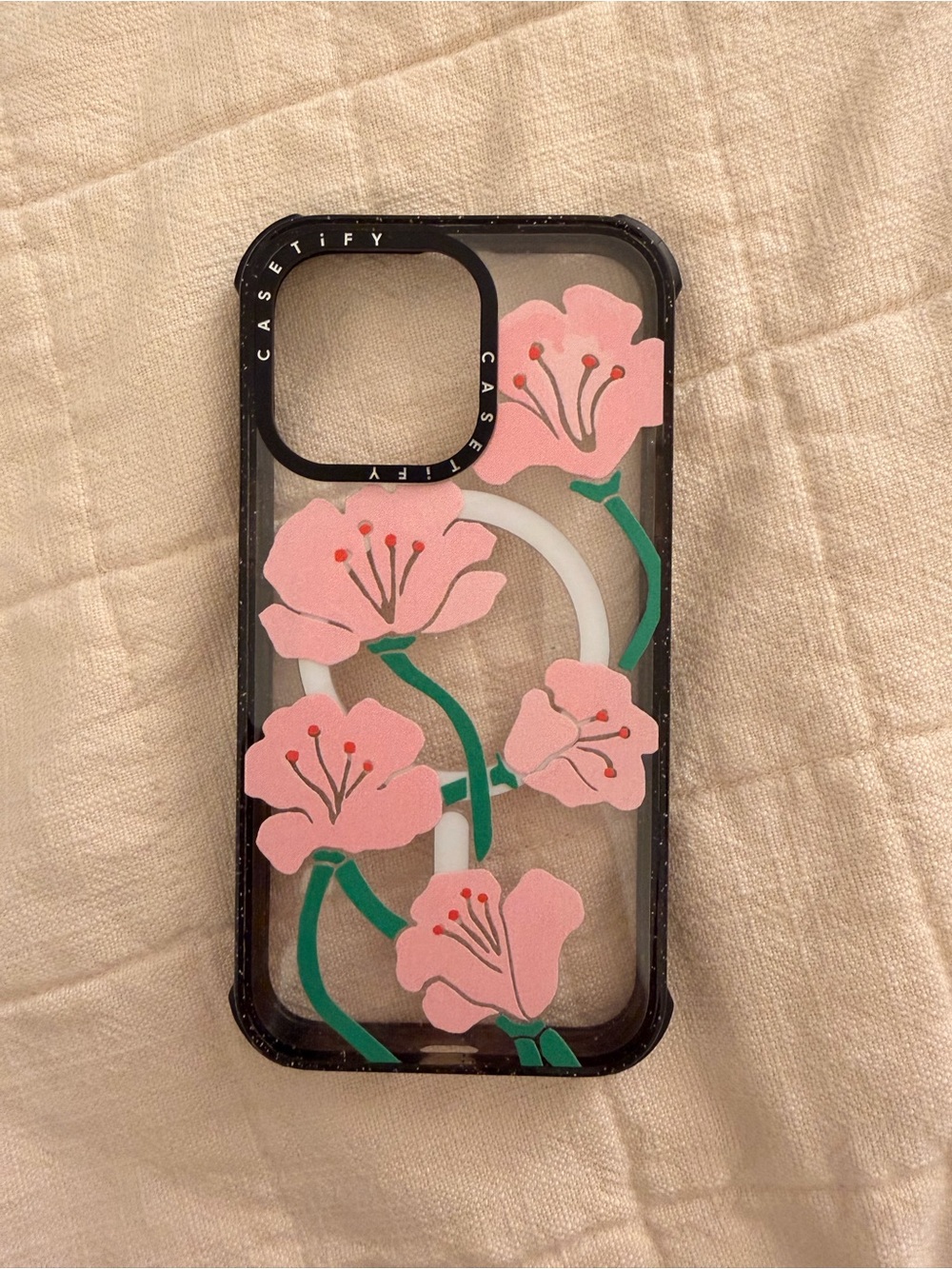 Casetify Pink Floral Clear iPhone Case with MagSafe for iPhone 13 Pro